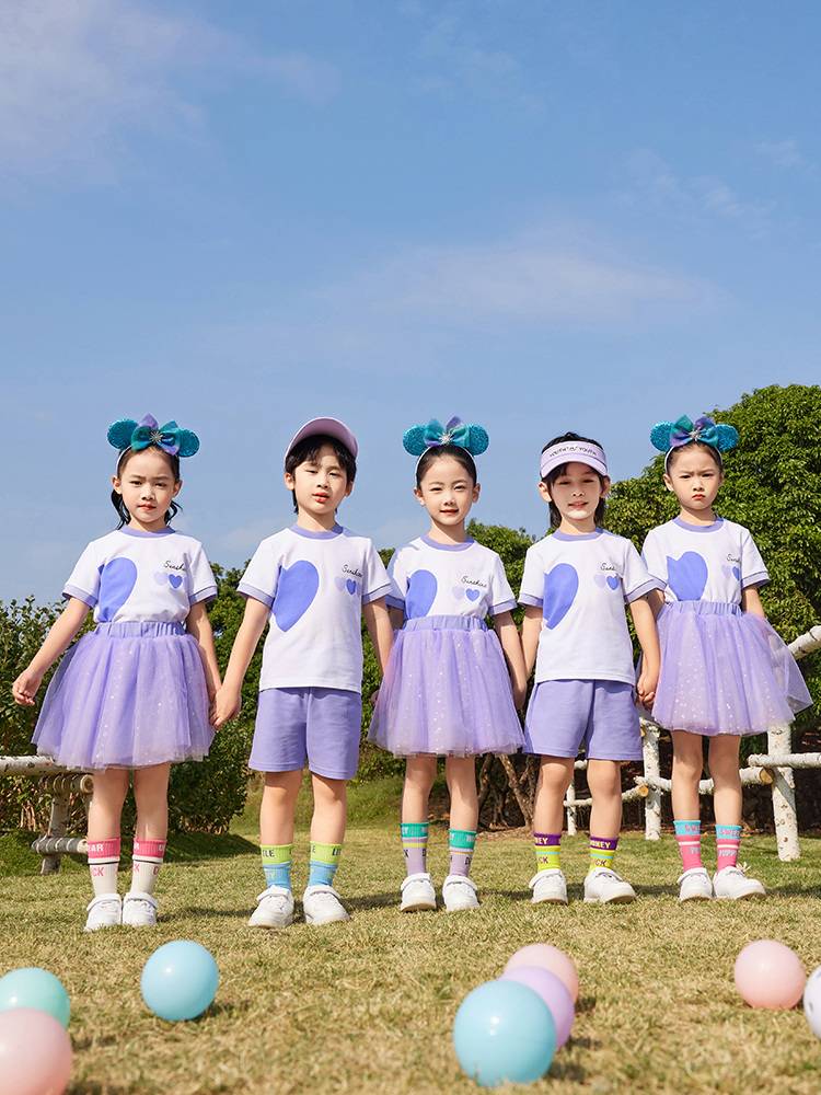 Kindergarten clothing summer new graduation dress set cheerleading team performance sports meeting opening ceremony cheerleading