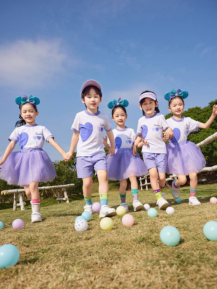 Kindergarten clothing summer new graduation dress set cheerleading team performance sports meeting opening ceremony cheerleading