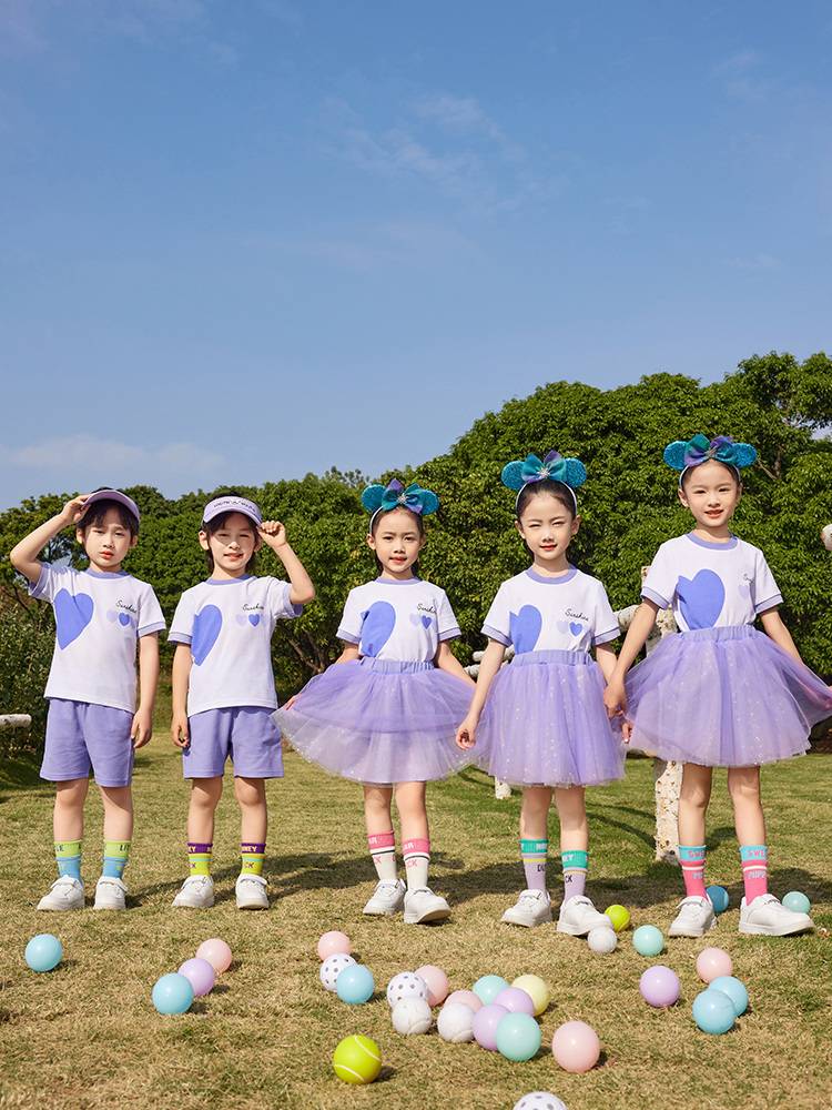 Kindergarten clothing summer new graduation dress set cheerleading team performance sports meeting opening ceremony cheerleading