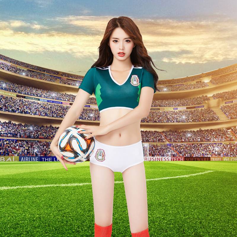 Mexico Lala team jersey European football baby cup sexy female group dance show