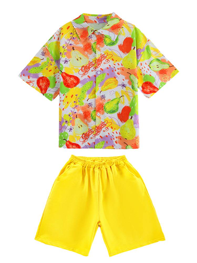 Children's Children's La Team Performance Service La La Fuck Dance Student Performance Flower Shirt Kindergarten Chorus Clothing
