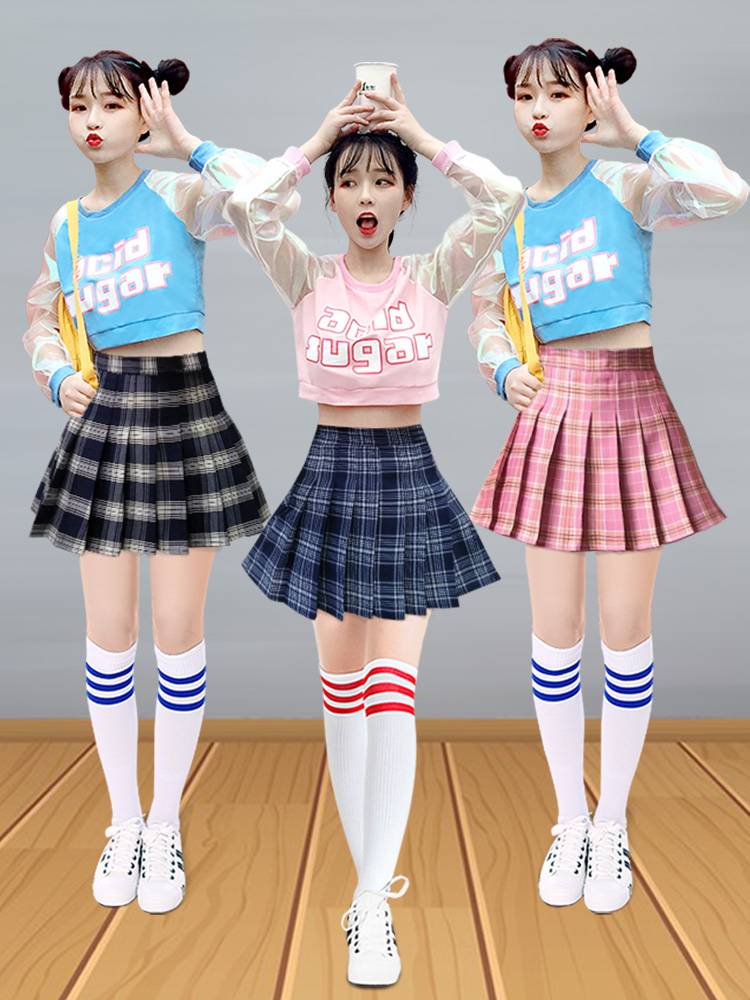 Female college student youthful vitality la la la la la fucking girlfriend dress adult women's group dance performance clothing pleated skirt