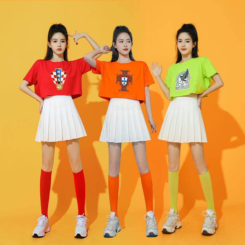 2024 European Football Baby Cup Set Sexy Men and Women's Dress Service Cheerleader Show Performance La La Team Clothing