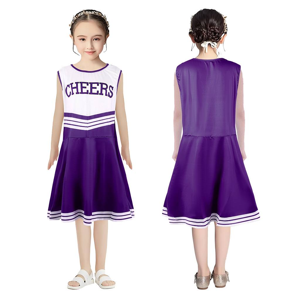Amazon hot selling children cheerleading team clothes five -color cheers sleeveless football baby Lara skirt women's socks