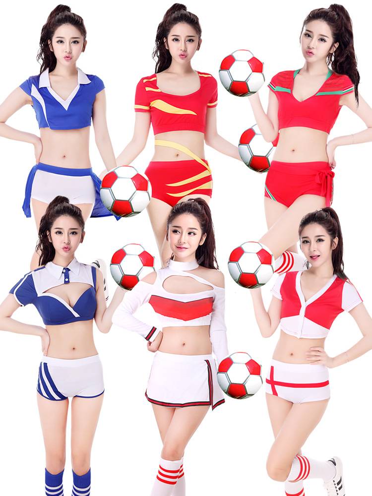 Adult women's sexy jazz dance showing clothes la la la la la las of female college student football baby team performance clothing