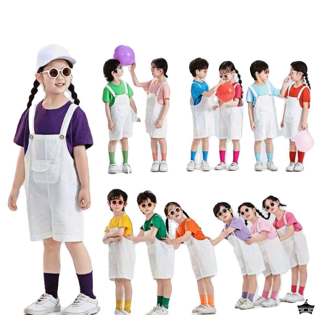 Children La La team back trousers graduation photography service kindergarten elementary school chorus color jumping sugar performance service