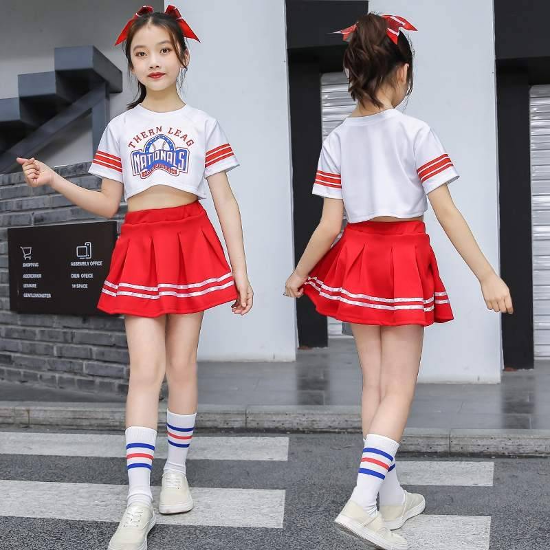 Children's Lara team performance service Small and medium -sized campus cheerleading performance service men and girls football baby set