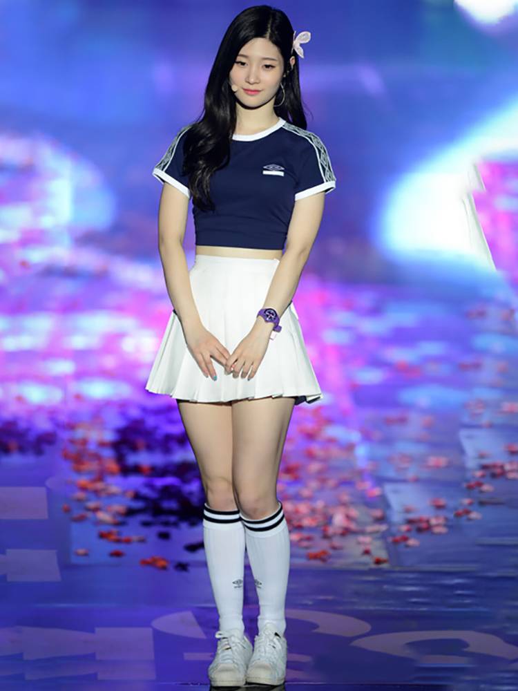 2024 World Football Baby Cup La La team clothing female exposed umbilical jersey player showing pleated skirt set