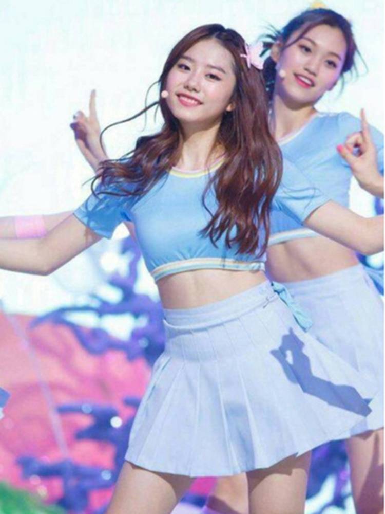 2024 World Football Baby Cup La La team clothing female exposed umbilical jersey player showing pleated skirt set
