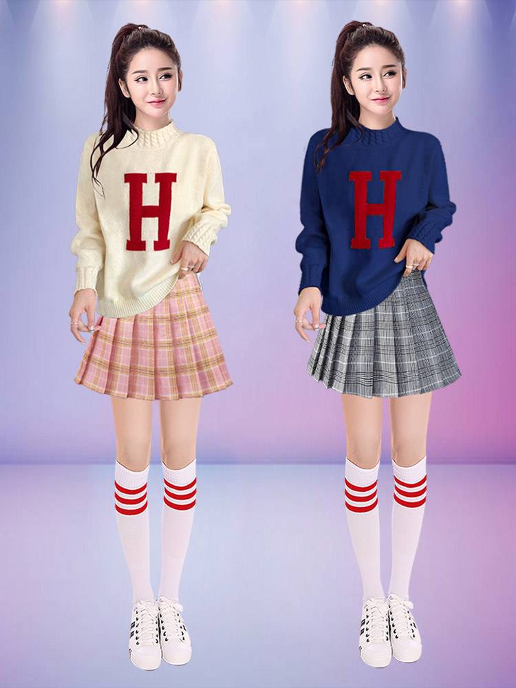 College student cheerleading team performance service adult cheerleading female group youthful vitality modern dance performance clothing