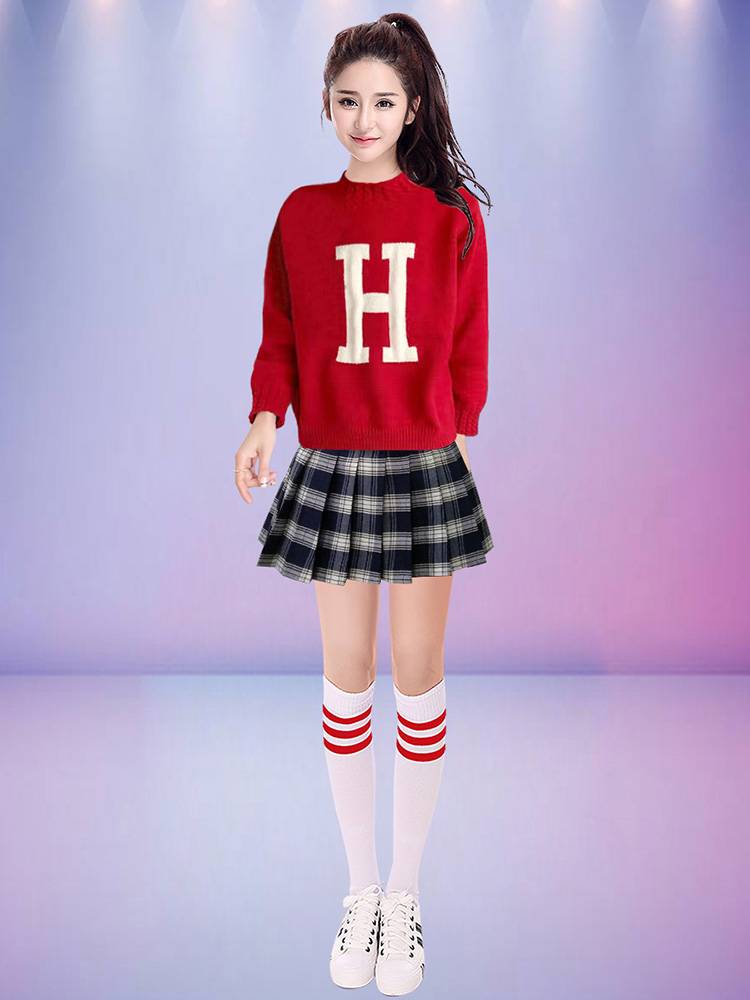 College student cheerleading team performance service adult cheerleading female group youthful vitality modern dance performance clothing
