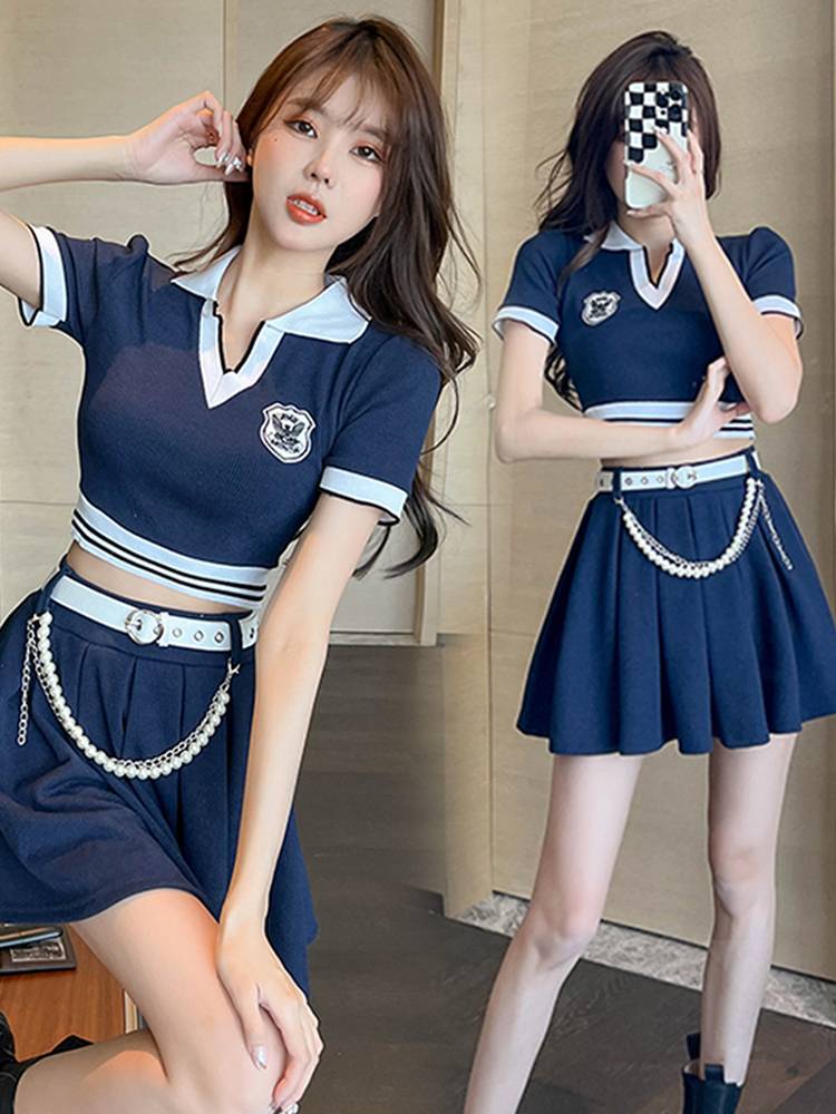 The new Korean female group Lala team's clothing sexy sports meeting dance cheerleading team performance stage performance service female
