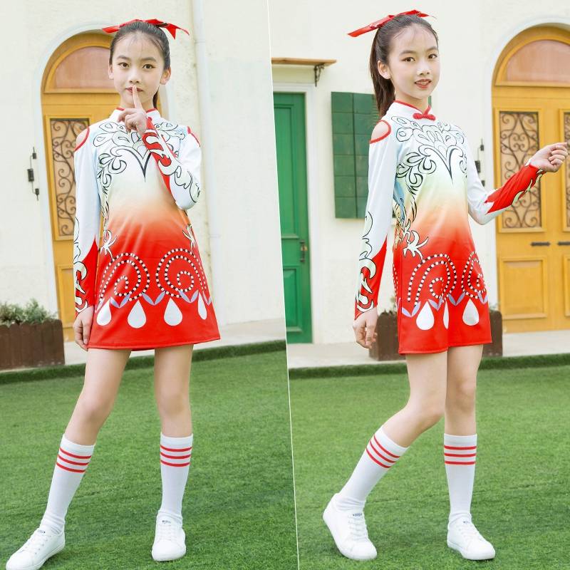 New children cheerleading Chinese style cheerleading men and women football baby campus cheerleading team gymnastics