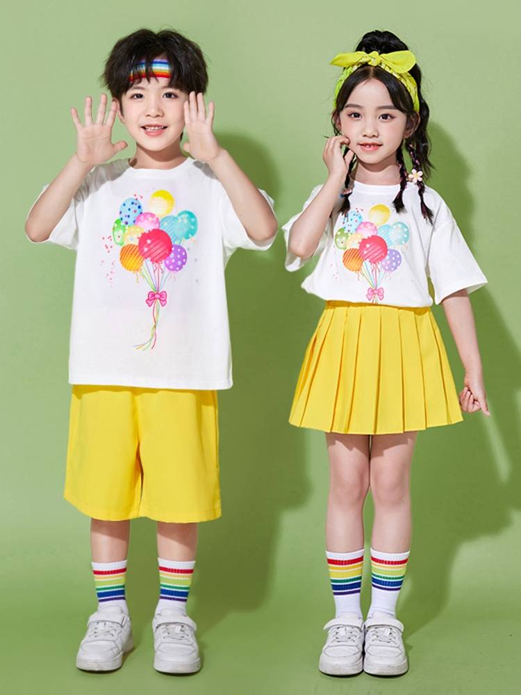 Children's Hanfu Performance Sergeant Dopamine Short Sleeve La La Team Graduation Performance Garden Server Performance Clothing