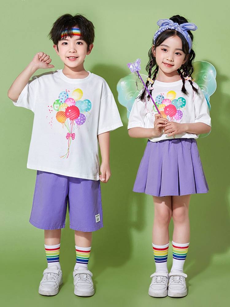 Summer Children's La Team Performance Server Elementary School Sisters and Sisters Graduation Season Photo Kindergarten Performance Performance Clothing