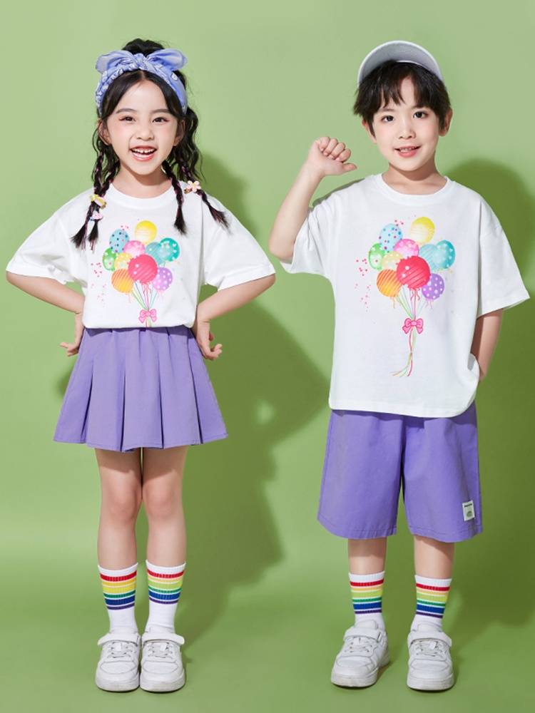 Summer Children's La Team Performance Server Elementary School Sisters and Sisters Graduation Season Photo Kindergarten Performance Performance Clothing