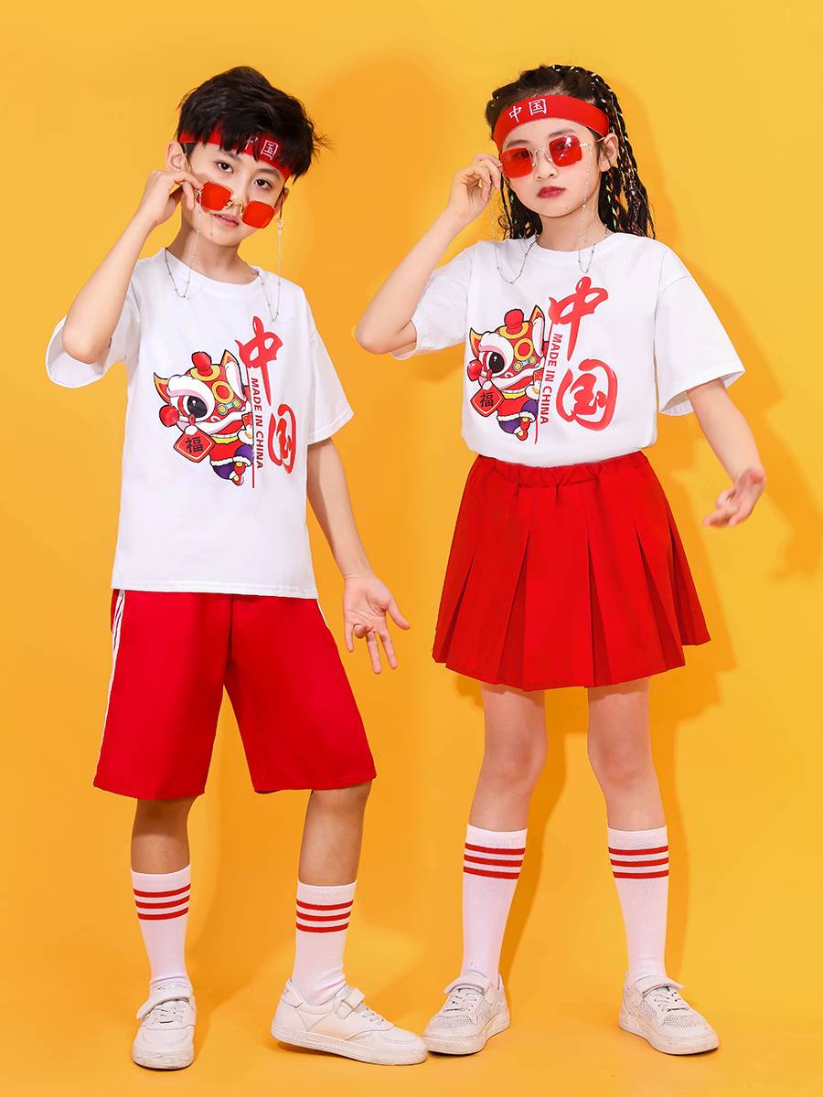Cheerleader performance service children's elementary school men's and women's sports meeting class service opening ceremony Chinese style dance performance clothing