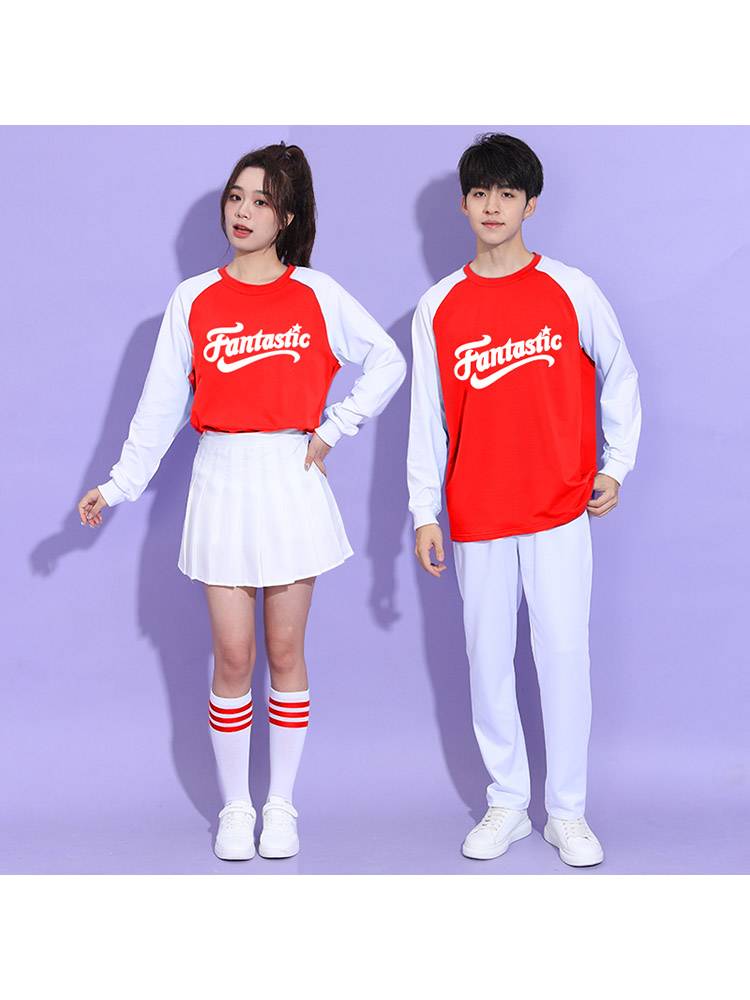 Autumn and winter students cheerle team performance clothing long -sleeved cheerleading stage prefabrication song service body beauty performance service new models