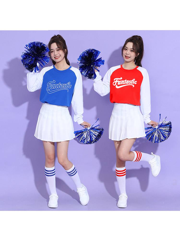 Autumn and winter students cheerle team performance clothing long -sleeved cheerleading stage prefabrication song service body beauty performance service new models