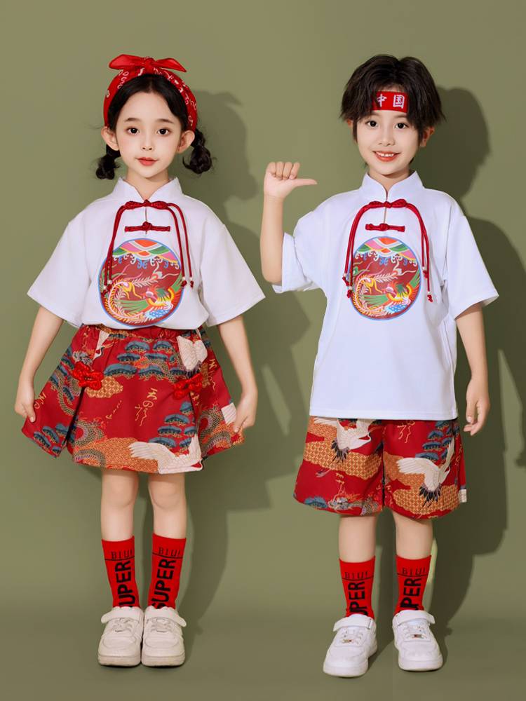 Children's Children's Performance Services Guofeng La La Team Summer Summer Hanfu Set Chorus Chorus Kindergarten Dance Performance Service