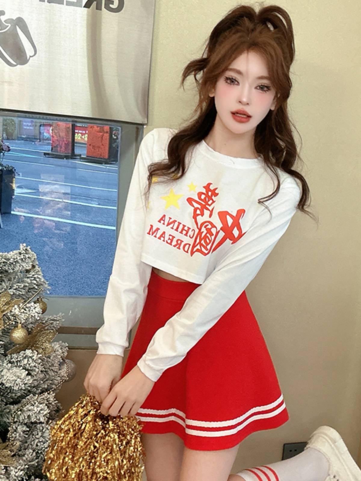 La La team clothing women's group adult football baby Lala cheerleading song performance dance bodybuilding suit