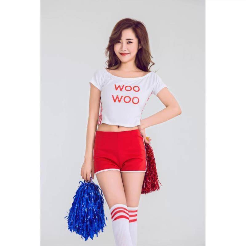The new universe girl cheerleading set female student women's group red play performance sports meeting table