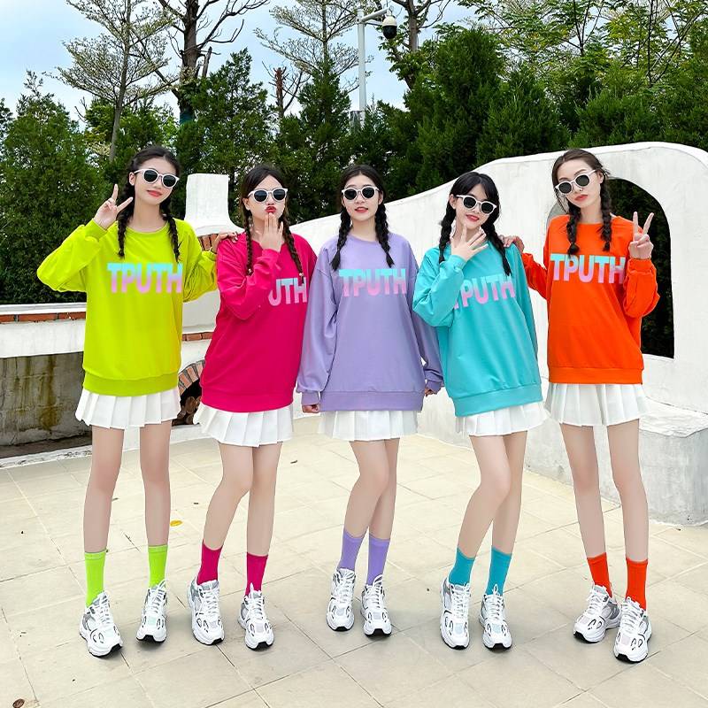 Jazz dance showing clothing cheerleader set women's Korean female group adult middle school student bodybuilding