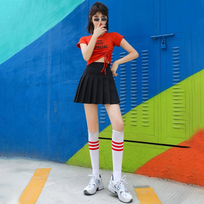 Lara team clothing female short -sleeved set Korean adult jazz dance performance service showing umbilical students cheerleading