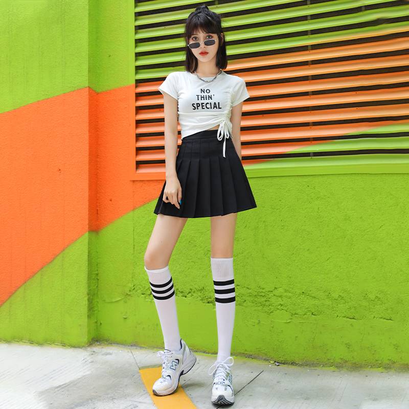 Lara team clothing female short -sleeved set Korean adult jazz dance performance service showing umbilical students cheerleading