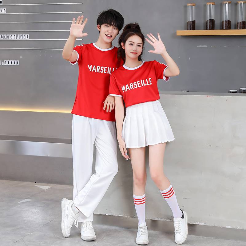 Cheerleader competition clothing adult student sports meeting opening ceremony men's and women's group La La Rala performance set