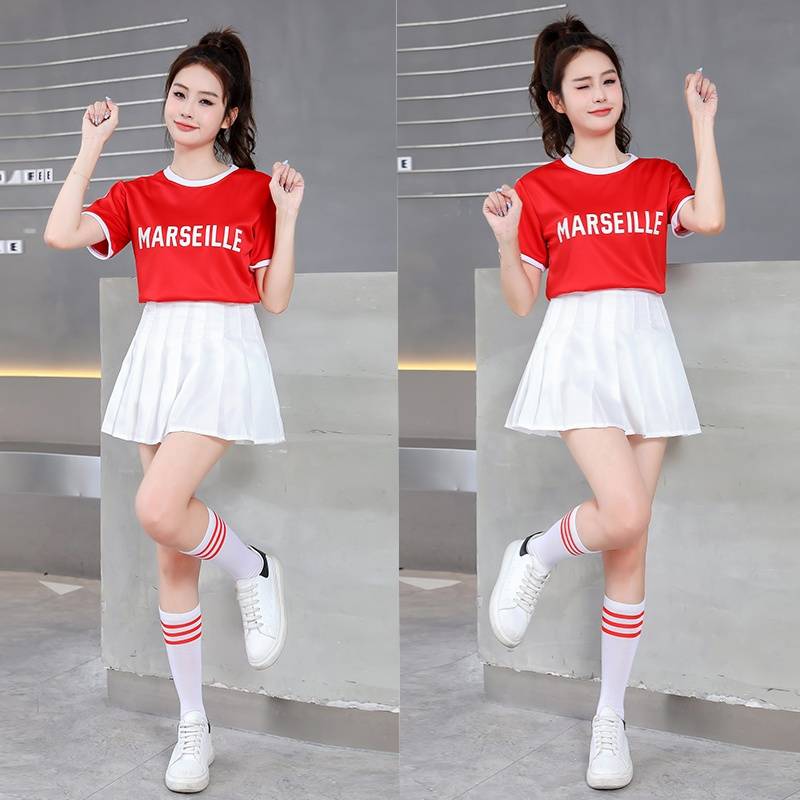 Cheerleader competition clothing adult student sports meeting opening ceremony men's and women's group La La Rala performance set