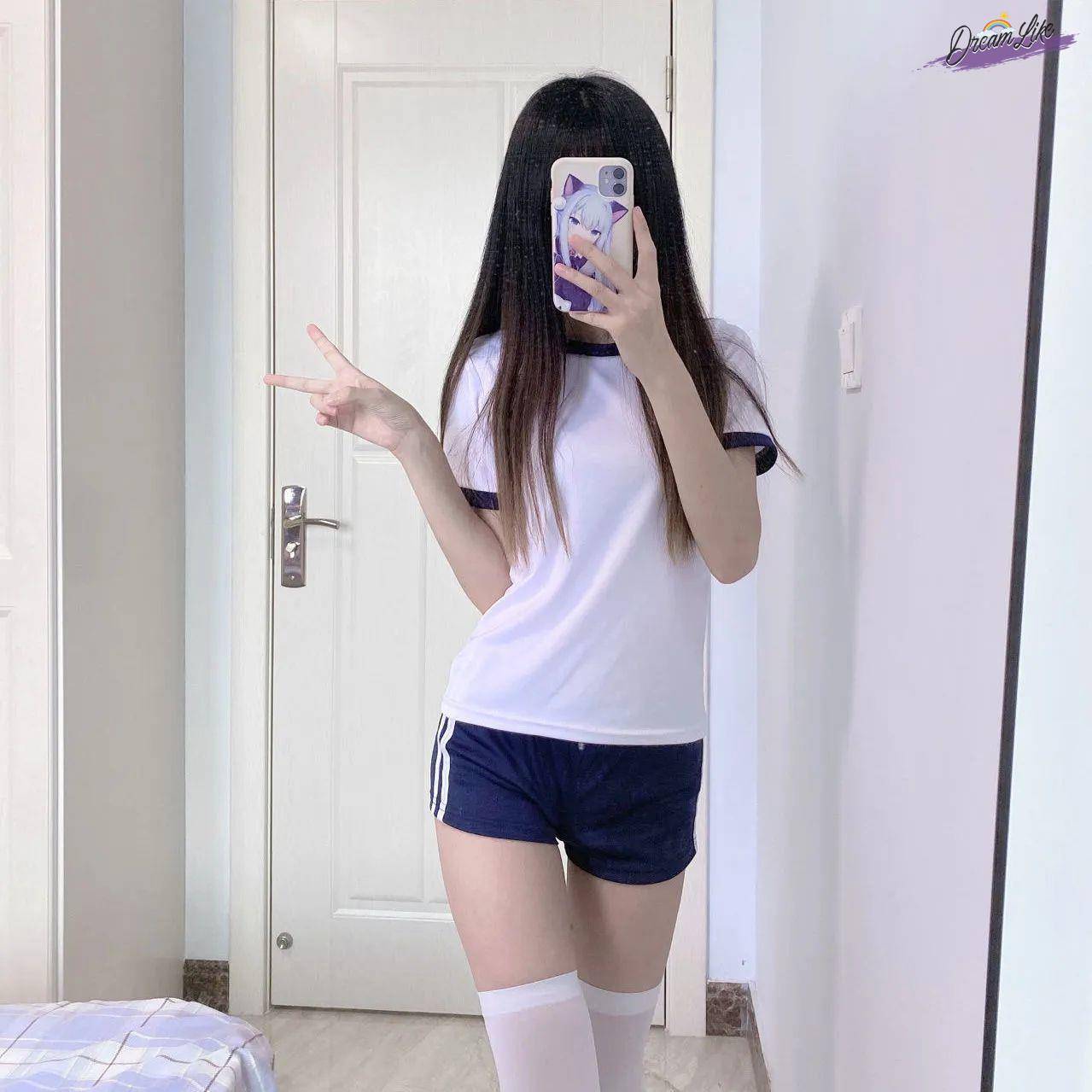 Micro Fat Gymnastics Female Pure Set Japanese Girls' School Sister Sister Feng La Team beach swimwear gymnastics uniforms