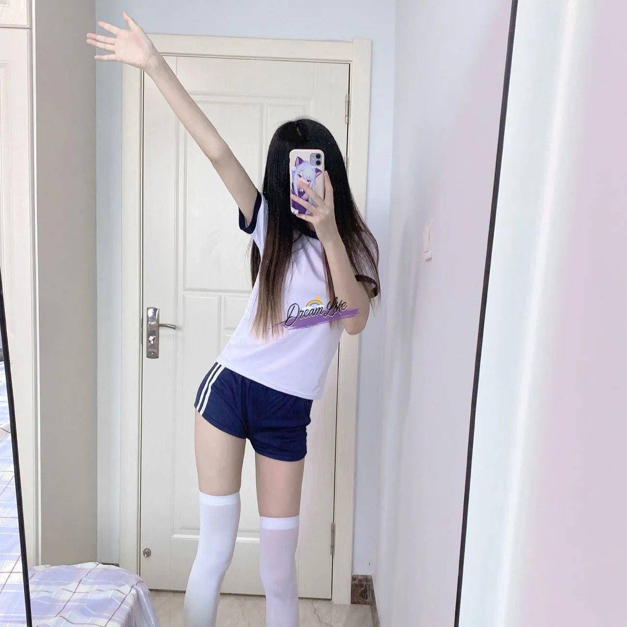 Micro Fat Gymnastics Female Pure Set Japanese Girls' School Sister Sister Feng La Team beach swimwear gymnastics uniforms