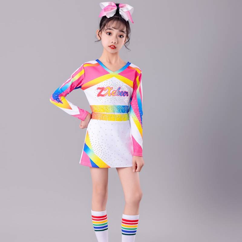 Kindergarten new cheerleading team service dance, clothing, children, boys, boys, girls, long -sleeved cheerleades performance service