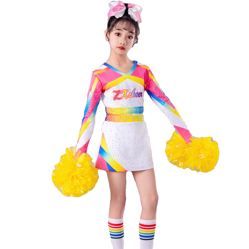 Kindergarten new cheerleading team service dance, clothing, children, boys, boys, girls, long -sleeved cheerleades performance service