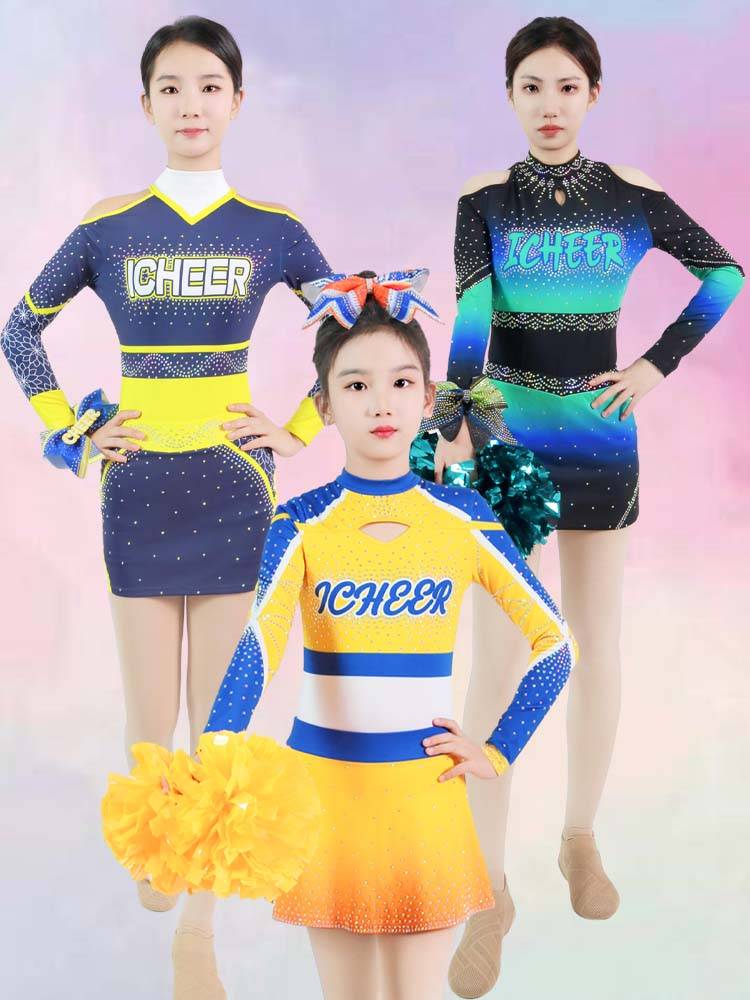 Customized men and girls and children cheerleaders.