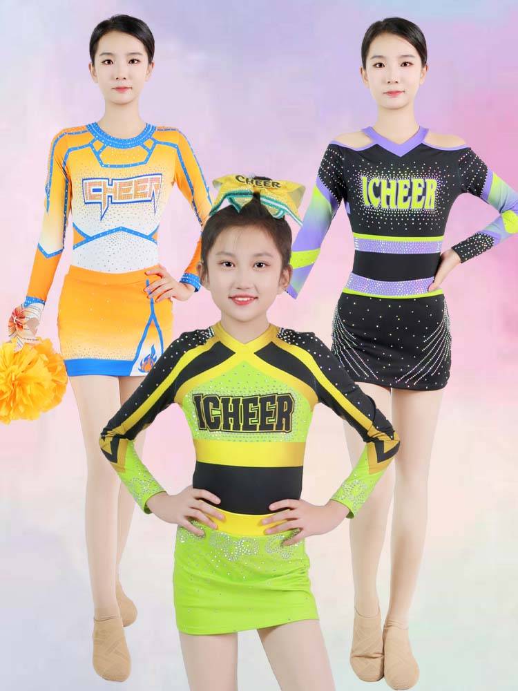 Customized men and girls and children cheerleaders.
