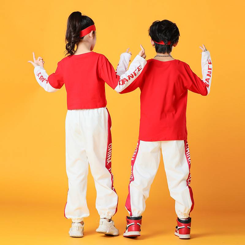 Children cheerleading service service service long -sleeved jazz dance kindergarten sports party