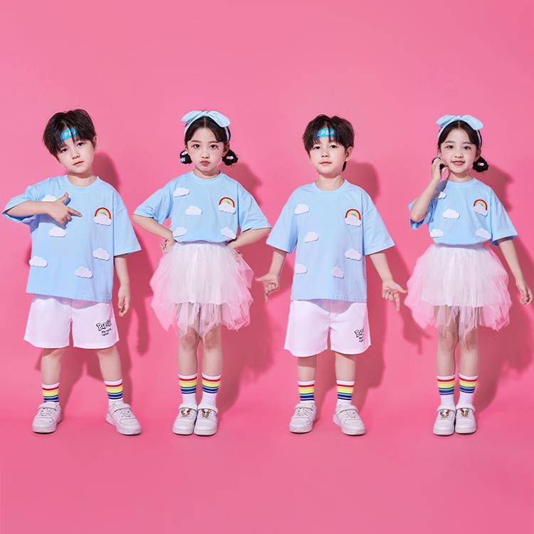 Child Children's Chorus Performance Services Children's Games Primary School Student La La Team Performance Costume Kindergarten Chorus Set Women