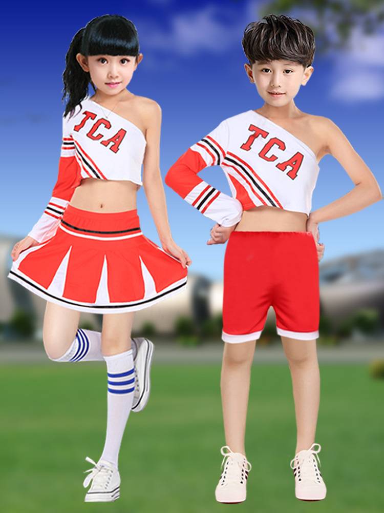 Kindergarten cheerleading children's performance service new football baby performance service cheerleading team male and female jazz dance set