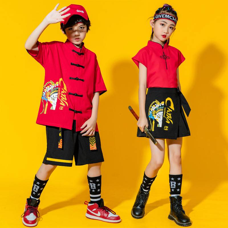 Children's Children's Chinese Wind Street Dance Surgery Substitute Hanfu Martial Arts Student La La Team Performance Opening Performance Services
