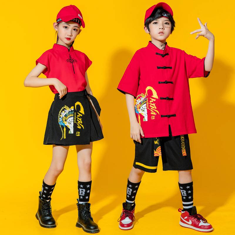 Children's Children's Chinese Wind Street Dance Surgery Substitute Hanfu Martial Arts Student La La Team Performance Opening Performance Services