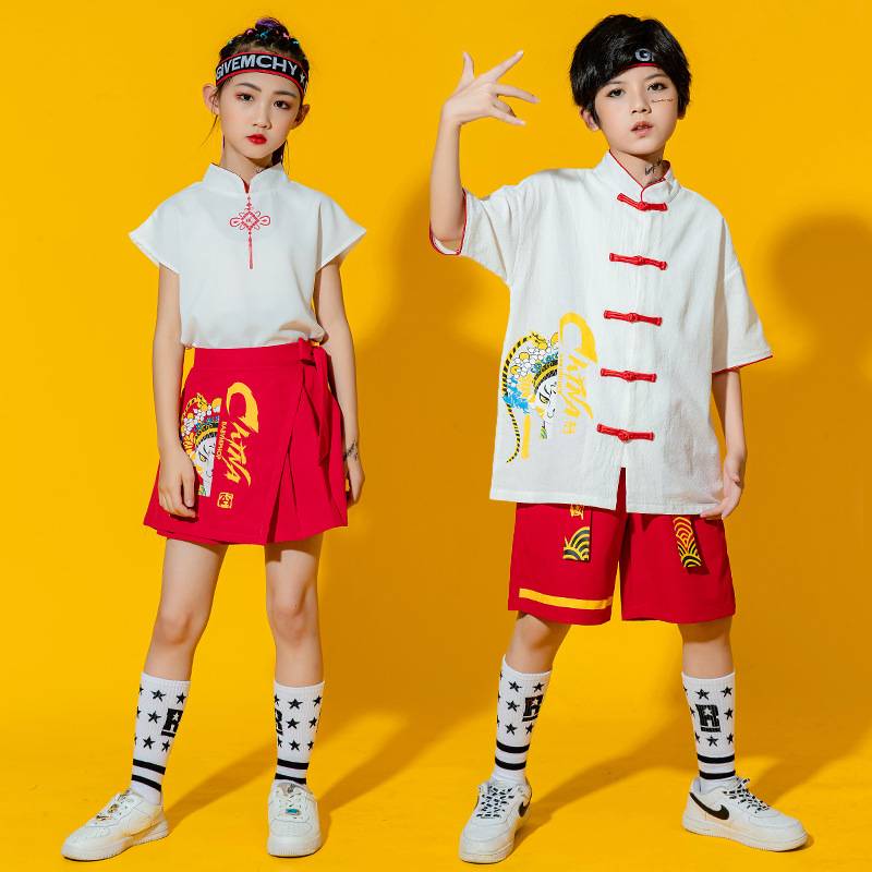 Children's Children's Chinese Wind Street Dance Surgery Substitute Hanfu Martial Arts Student La La Team Performance Opening Performance Services
