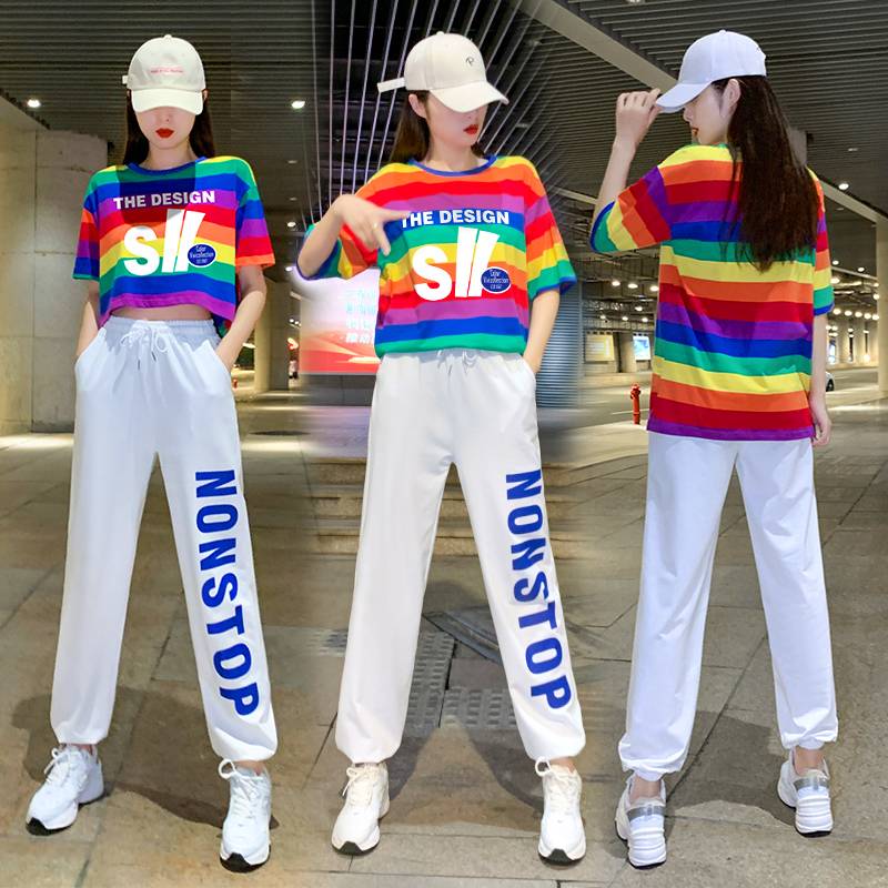 La La team clothing female student Rainbow Lala team la la la la la la la showed summer adult jazz dance performance