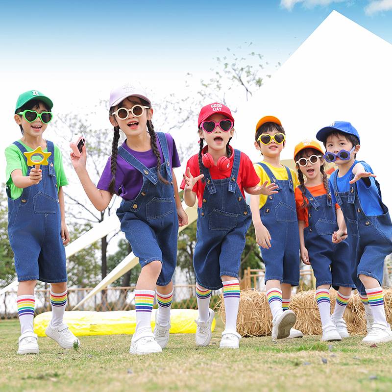 Children's Child Child Chorus Performing Costume Kindergarten Class takes photos Graduated Graduated La La Ribbon Short Skin Set