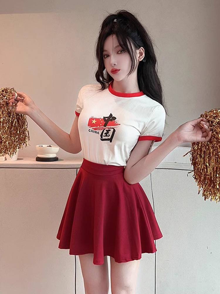 Adult cheerleader clothing women's group dance bodybuilding suit adult football baby European football cup la la la la la la
