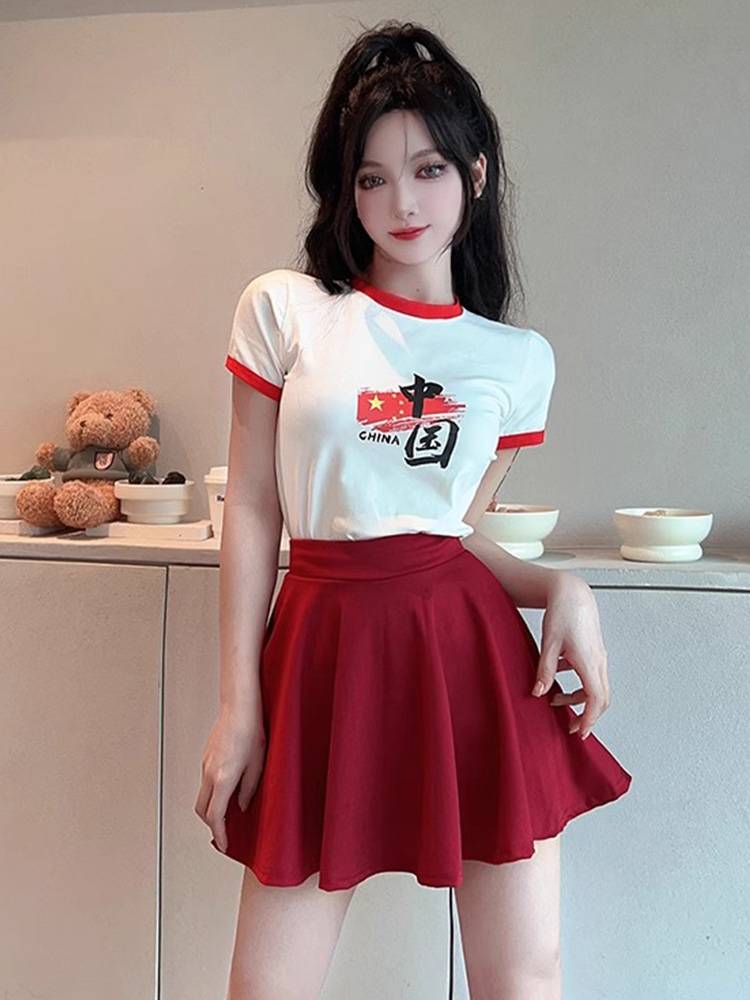 Adult cheerleader clothing women's group dance bodybuilding suit adult football baby European football cup la la la la la la
