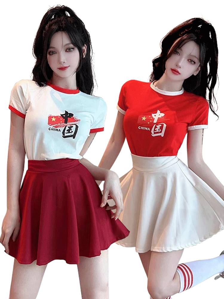 Adult cheerleader clothing women's group dance bodybuilding suit adult football baby European football cup la la la la la la