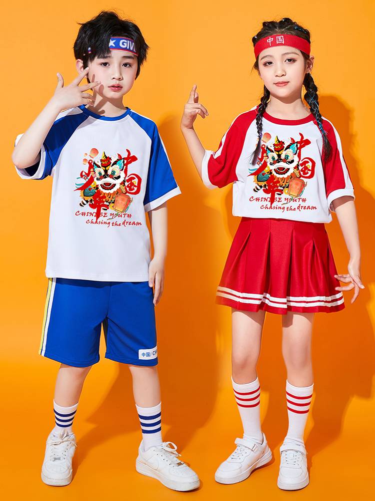 Children's cheerleader performance service elementary school student la la la fucking sports meeting opening ceremony of the costume Liuyi Lala team performance service