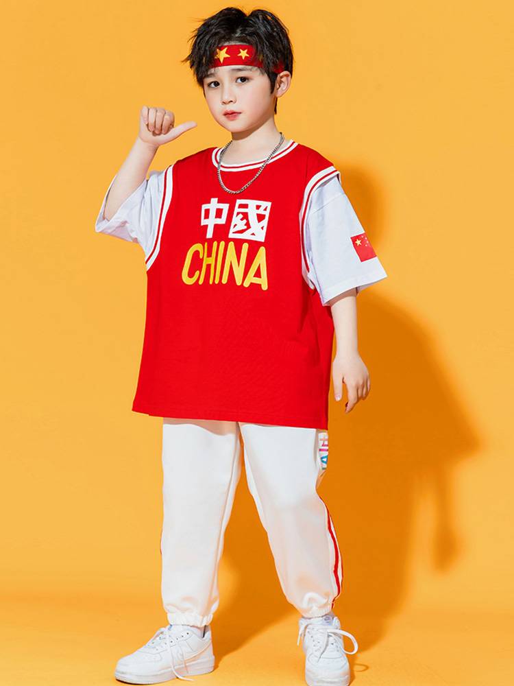 Elementary school students Chinese style cheerleading cheerleading dance performance clothing jazz dance hip -hop hip -hop watch show